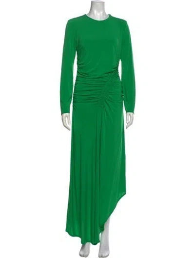 Pre-owned A.l.c Crew Neck Midi Length Dress In Green