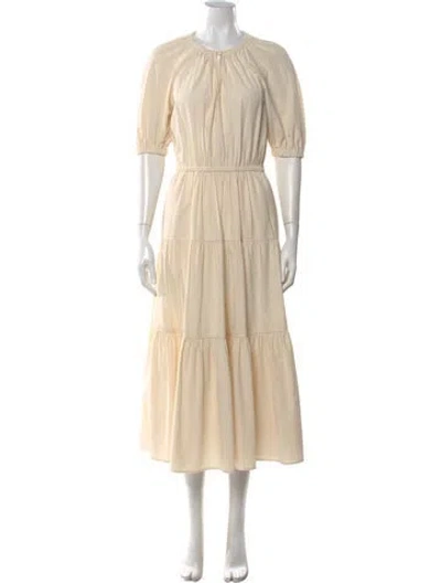 Pre-owned A.l.c Crew Neck Midi Length Dress In Neutral