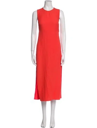 Pre-owned A.l.c Crew Neck Midi Length Dress In Orange