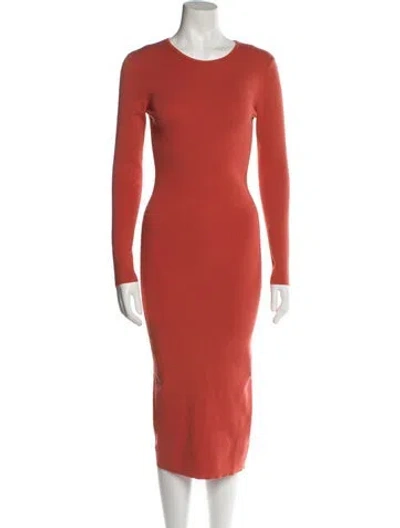 Pre-owned A.l.c Crew Neck Midi Length Dress In Orange