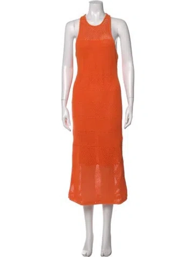 Pre-owned A.l.c Crew Neck Midi Length Dress In Orange