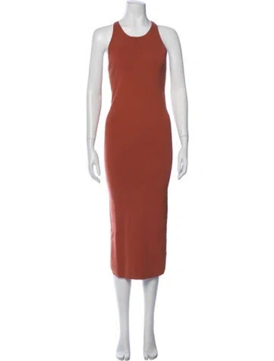 Pre-owned A.l.c Crew Neck Midi Length Dress In Orange