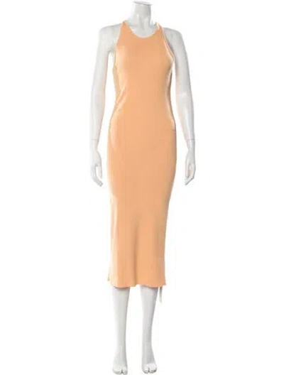 Pre-owned A.l.c Crew Neck Midi Length Dress In Orange