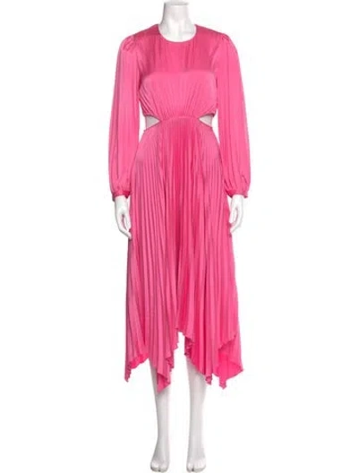 Pre-owned A.l.c Crew Neck Midi Length Dress In Pink