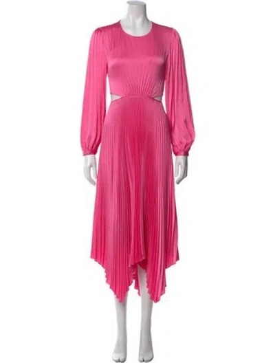 Pre-owned A.l.c Crew Neck Midi Length Dress In Pink