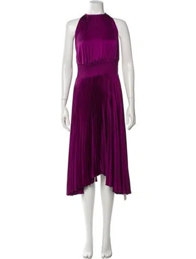 Pre-owned A.l.c Crew Neck Midi Length Dress In Purple