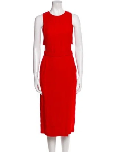 Pre-owned A.l.c Crew Neck Midi Length Dress In Red