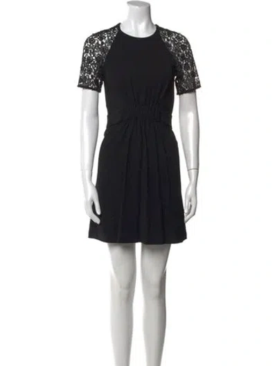 Pre-owned A.l.c Crew Neck Mini Dress In Black