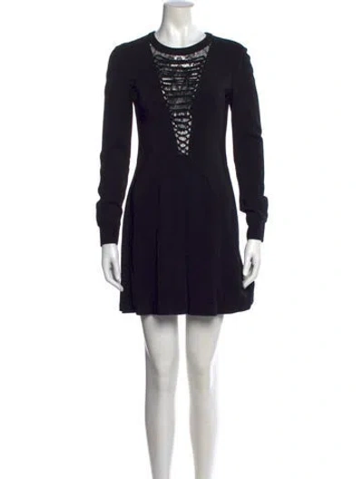 Pre-owned A.l.c Crew Neck Mini Dress In Black