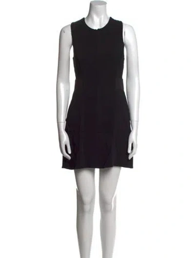 Pre-owned A.l.c Crew Neck Mini Dress In Black