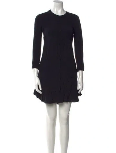 Pre-owned A.l.c Crew Neck Mini Dress In Black