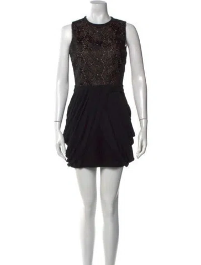 Pre-owned A.l.c Crew Neck Mini Dress In Black