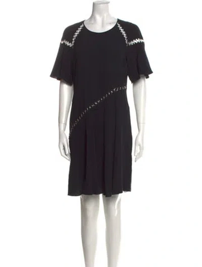 Pre-owned A.l.c Crew Neck Mini Dress In Black