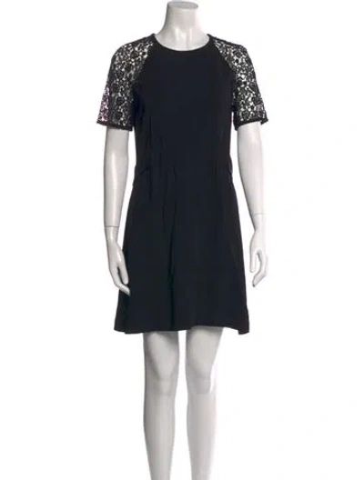 Pre-owned A.l.c Crew Neck Mini Dress In Black