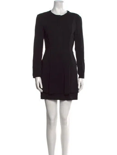 Pre-owned A.l.c Crew Neck Mini Dress In Black