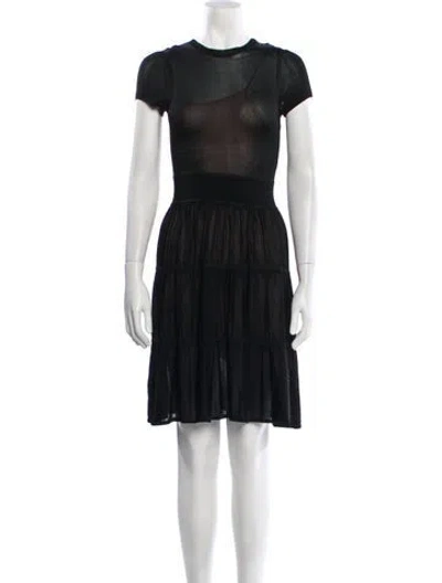 Pre-owned A.l.c Crew Neck Mini Dress In Black