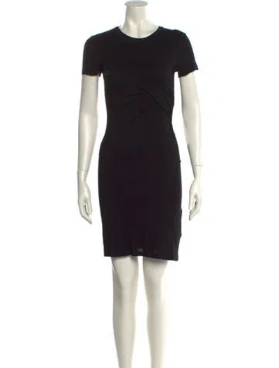 Pre-owned A.l.c Crew Neck Mini Dress In Black