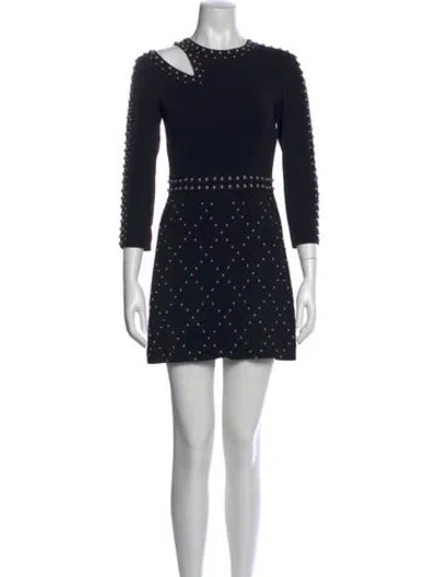 Pre-owned A.l.c Crew Neck Mini Dress In Black