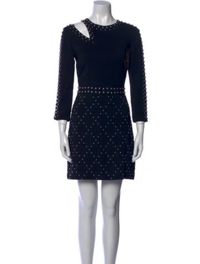 Pre-owned A.l.c Crew Neck Mini Dress In Black