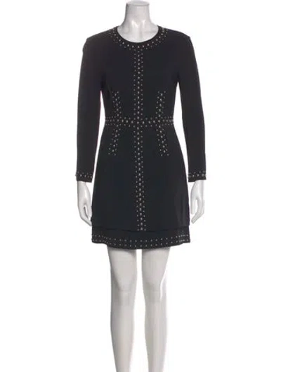 Pre-owned A.l.c Crew Neck Mini Dress In Black