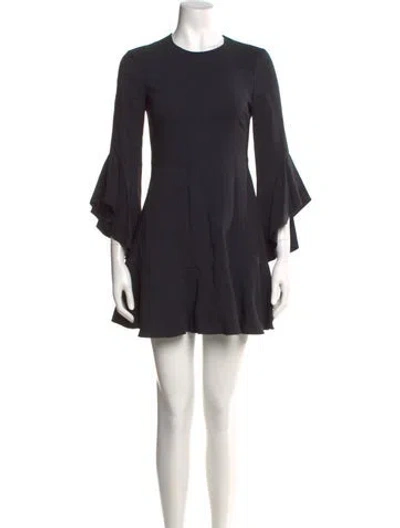 Pre-owned A.l.c Crew Neck Mini Dress In Black