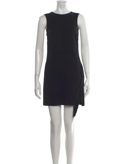 Pre-owned A.l.c Crew Neck Mini Dress In Black
