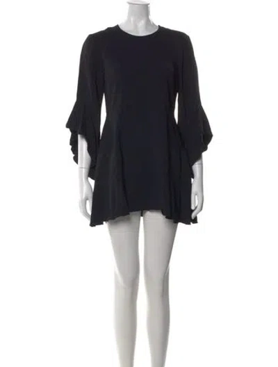 Pre-owned A.l.c Crew Neck Mini Dress In Black