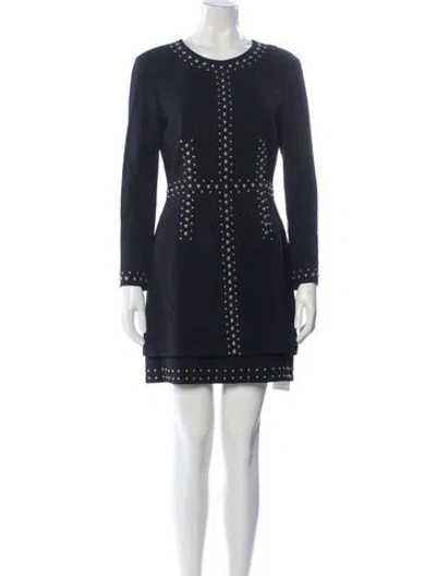 Pre-owned A.l.c Crew Neck Mini Dress In Black