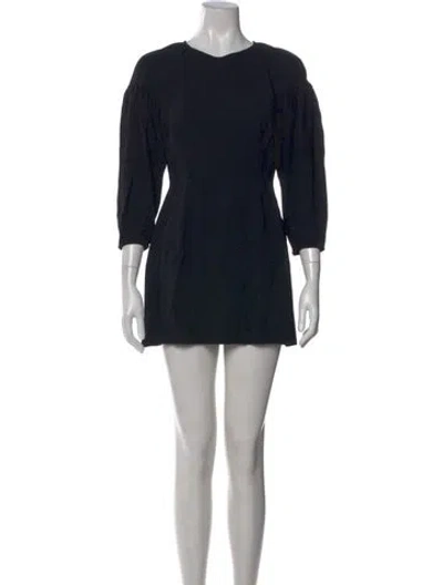 Pre-owned A.l.c Crew Neck Mini Dress In Black
