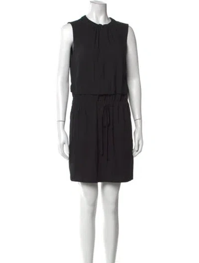 Pre-owned A.l.c Crew Neck Mini Dress In Black