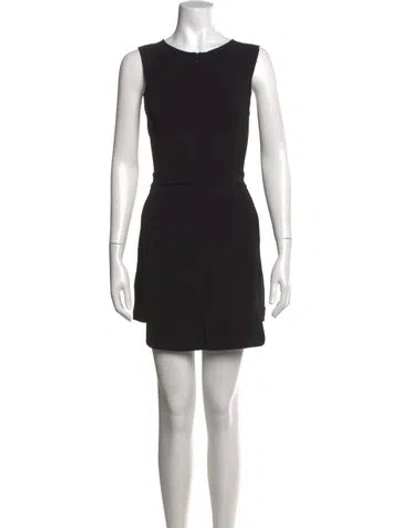Pre-owned A.l.c Crew Neck Mini Dress In Black