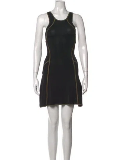 Pre-owned A.l.c Crew Neck Mini Dress In Black