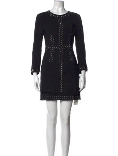 Pre-owned A.l.c Crew Neck Mini Dress In Black
