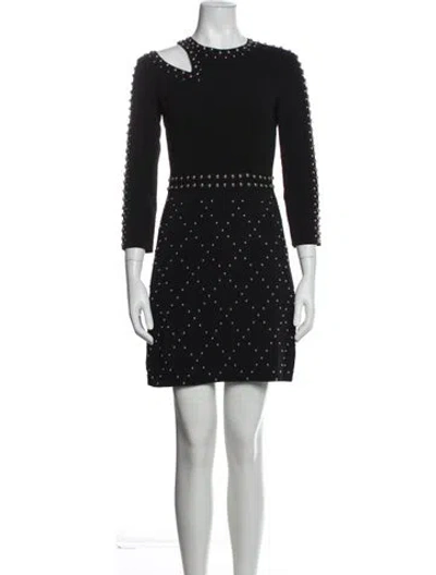 Pre-owned A.l.c Crew Neck Mini Dress In Black