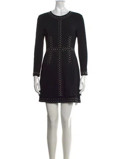 Pre-owned A.l.c Crew Neck Mini Dress In Black