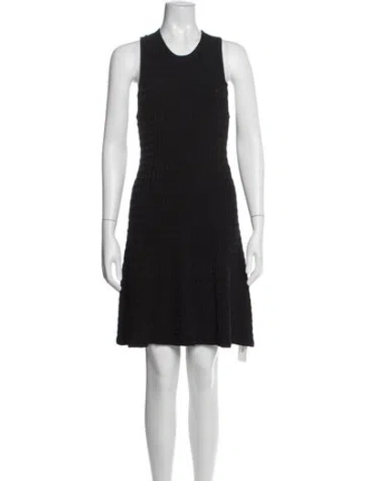 Pre-owned A.l.c Crew Neck Mini Dress In Black