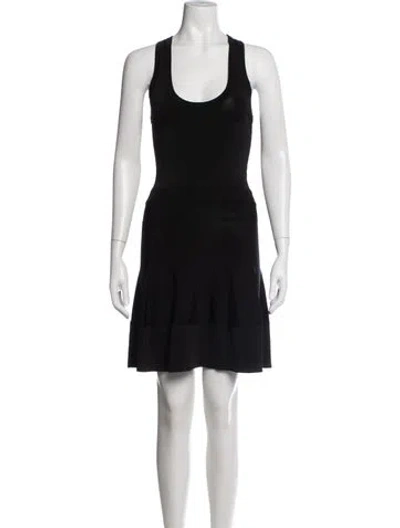 Pre-owned A.l.c Crew Neck Mini Dress In Black