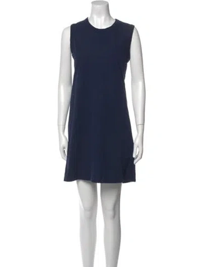 Pre-owned A.l.c Crew Neck Mini Dress In Blue