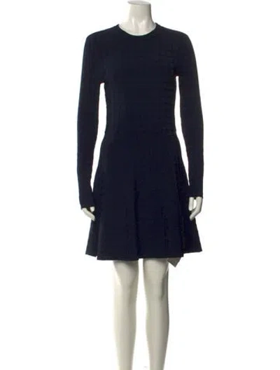 Pre-owned A.l.c Crew Neck Mini Dress In Blue