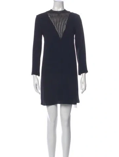 Pre-owned A.l.c Crew Neck Mini Dress In Blue