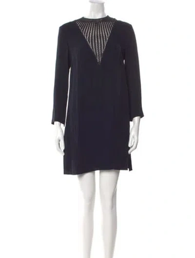 Pre-owned A.l.c Crew Neck Mini Dress In Blue