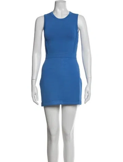 Pre-owned A.l.c Crew Neck Mini Dress In Blue