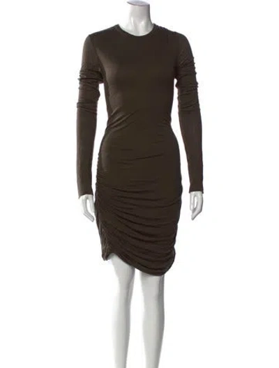 Pre-owned A.l.c Crew Neck Mini Dress In Brown