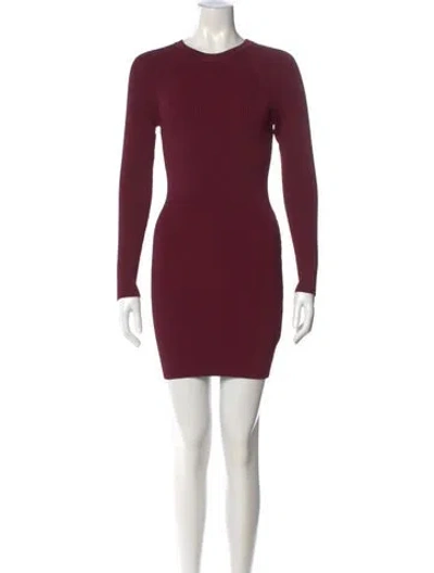 Pre-owned A.l.c Crew Neck Mini Dress In Burgundy