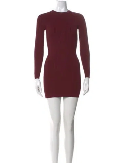 Pre-owned A.l.c Crew Neck Mini Dress In Burgundy