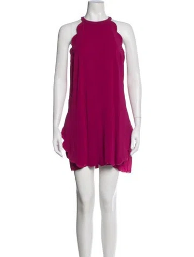Pre-owned A.l.c Crew Neck Mini Dress In Burgundy