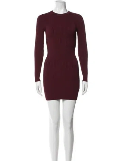 Pre-owned A.l.c Crew Neck Mini Dress In Burgundy