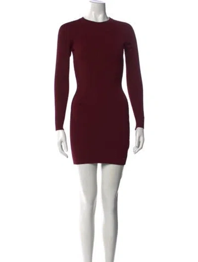 Pre-owned A.l.c Crew Neck Mini Dress In Burgundy