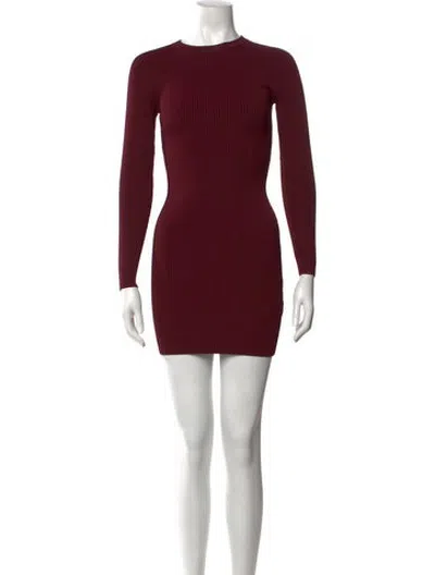 Pre-owned A.l.c Crew Neck Mini Dress In Burgundy