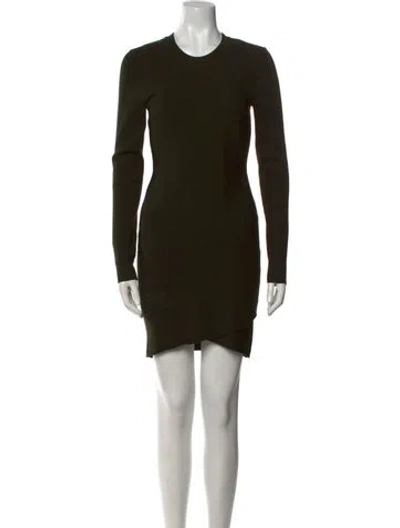 Pre-owned A.l.c Crew Neck Mini Dress In Green